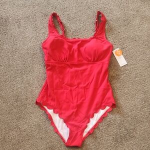 Elegant Red Women's One Piece Swimsuit